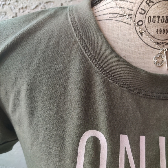 🆕 "Only Kinda Care" LuLaRoe Olive Green Liv t-shirt 👕 (XXS) - Picture 6 of 9